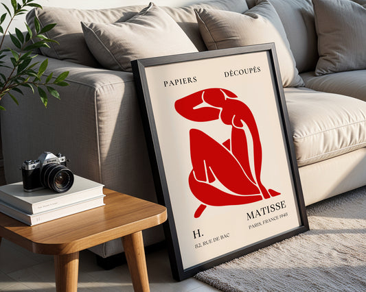 Matisse Red Nude Cut-Out Abstract Figure Framed Poster - View 1