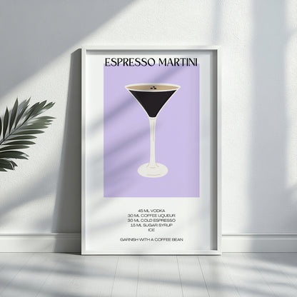 Espresso Martini Cocktail Recipe Framed Poster – Framed Wall Art Poster - Image 4