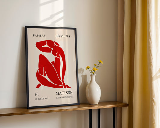 Matisse Red Nude Cut-Out Abstract Figure Framed Poster - View 2