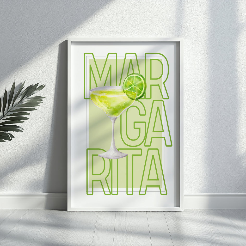 Margarita Cocktail Drink Lime Green Framed Poster – Framed Wall Art Poster - Image 3