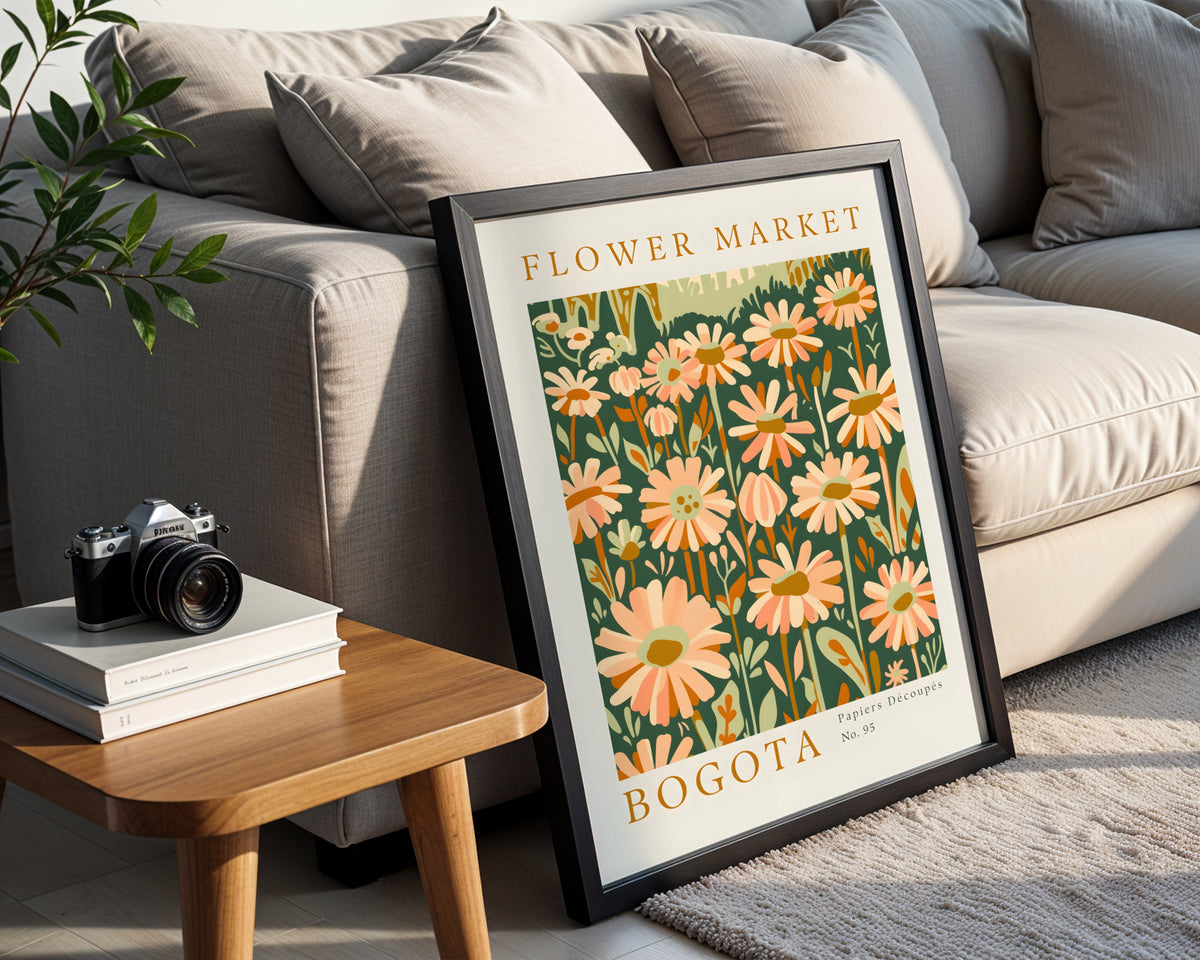 Bogota Flower Market Abstract Floral Framed Poster – Framed Wall Art Poster - Image 1
