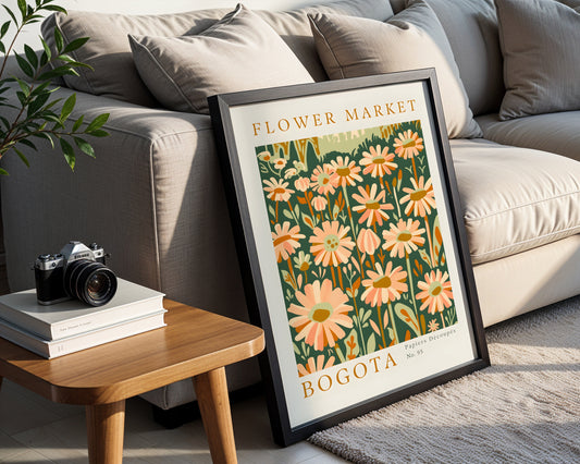 Bogota Flower Market Abstract Floral Framed Poster – Framed Wall Art Poster - Image 1