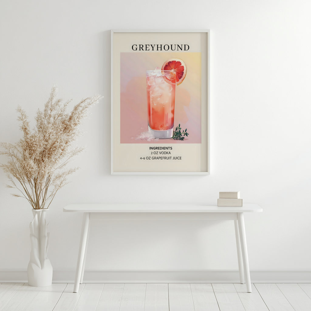 Greyhound Cocktail Recipe Framed Poster – Framed Wall Art Poster - Image 2