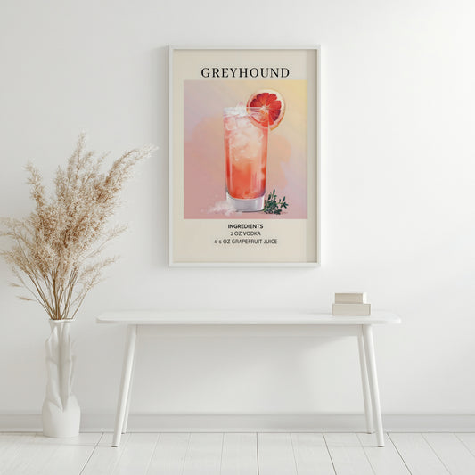 Greyhound Cocktail Recipe Framed Poster – Framed Wall Art Poster - Image 2