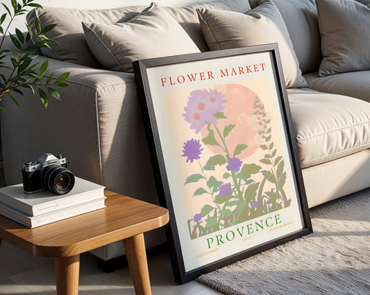 Provence Flower Market Botanical Framed Poster – Framed Wall Art Poster - Image 1