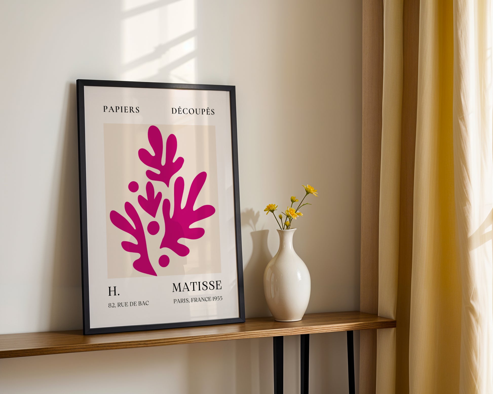 Matisse Pink Abstract Papiers Découpés Framed Poster - View 5