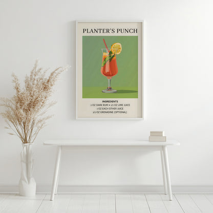 Planter's Punch Cocktail Recipe Framed Poster – Framed Wall Art Poster - Image 2