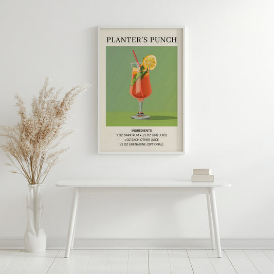 Planter's Punch Cocktail Recipe Framed Poster – Framed Wall Art Poster - Image 2