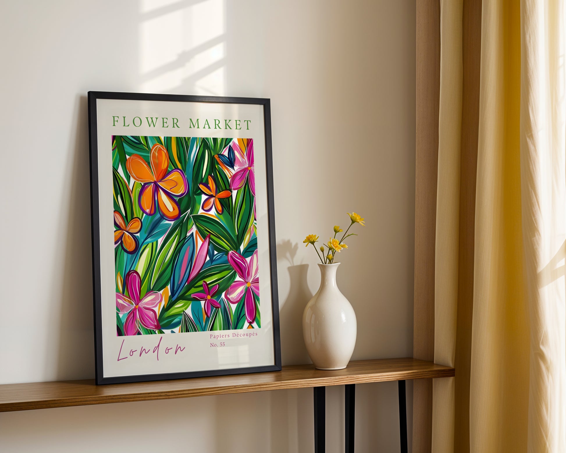 London Flower Market Abstract Floral Framed Poster – Framed Wall Art Poster - Image 3