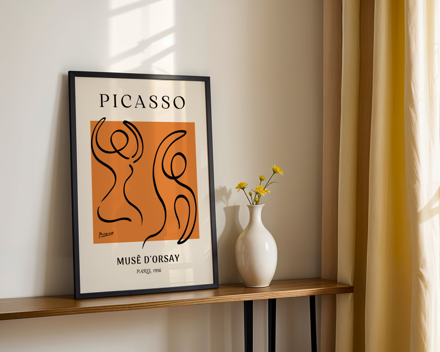 Picasso Abstract Orange Dancers Framed Wall Art - View 2
