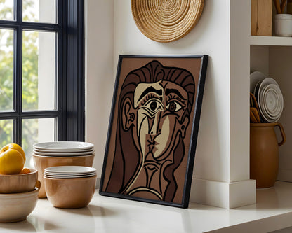Cubist Abstract Face Framed Poster - View 1