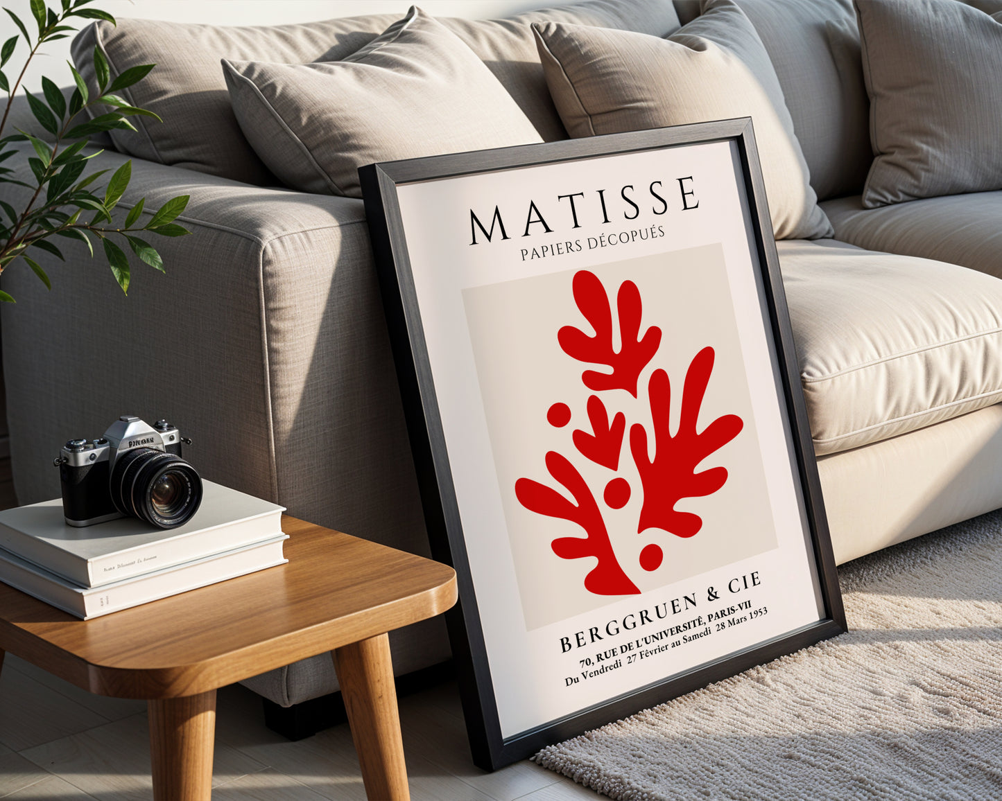 Matisse Red Cut-Out Abstract Framed Poster - View 3