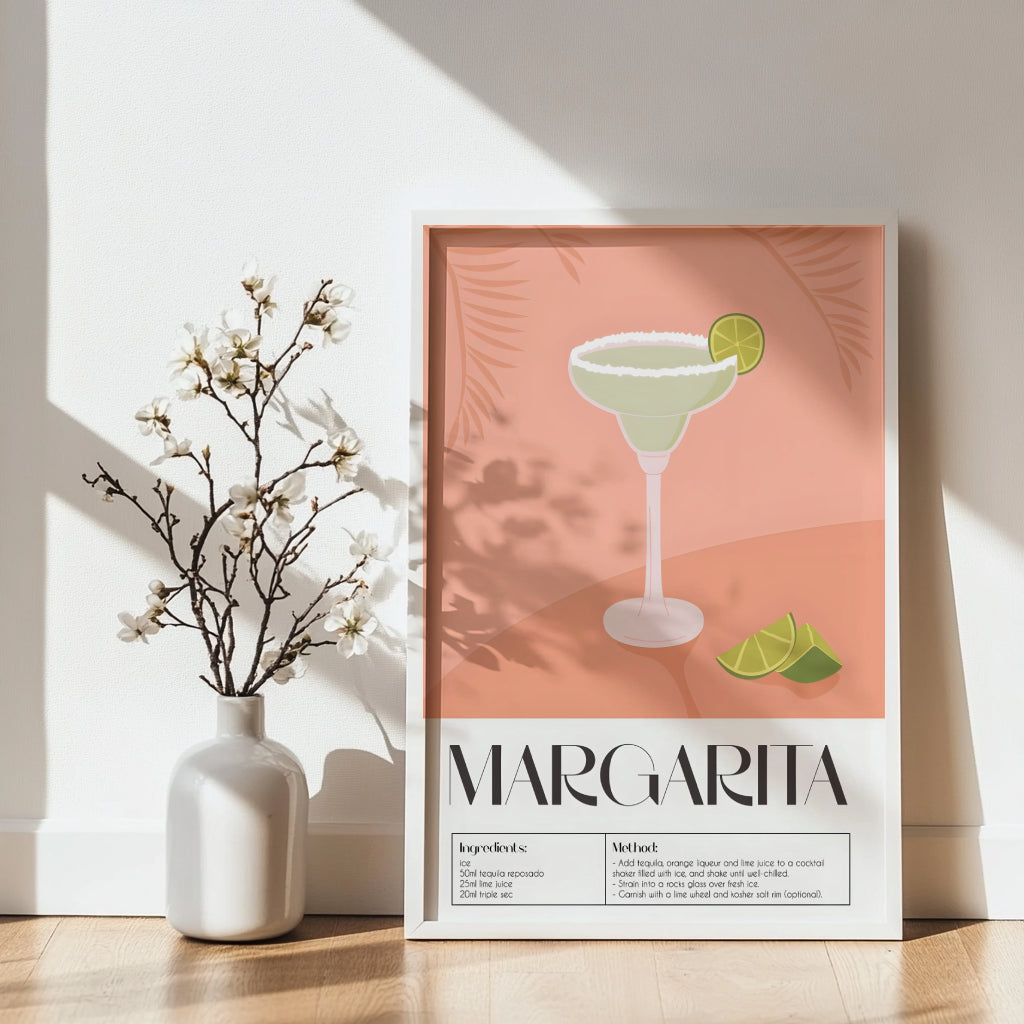Margarita Cocktail Recipe Framed Poster – Framed Wall Art Poster - Image 2