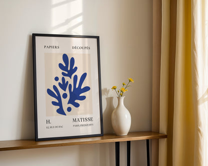 Matisse Blue Abstract Botanical Cut-Out Framed Poster - View 3