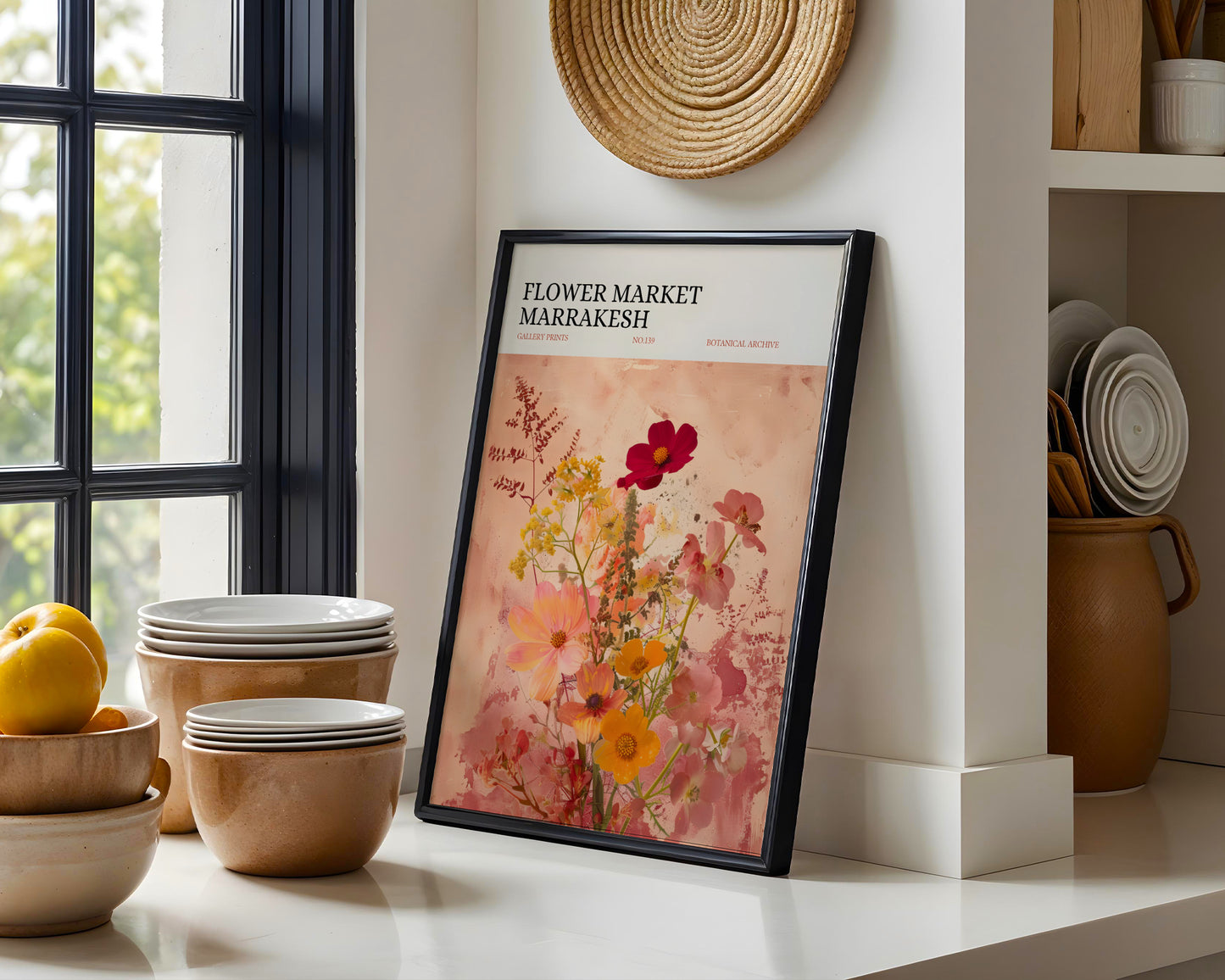 Marrakesh Flower Market Botanical Framed Poster – Framed Wall Art Poster - Image 1