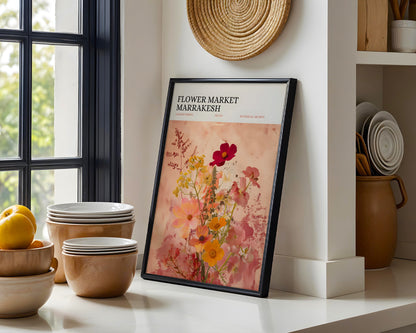 Marrakesh Flower Market Botanical Framed Poster – Framed Wall Art Poster - Image 1