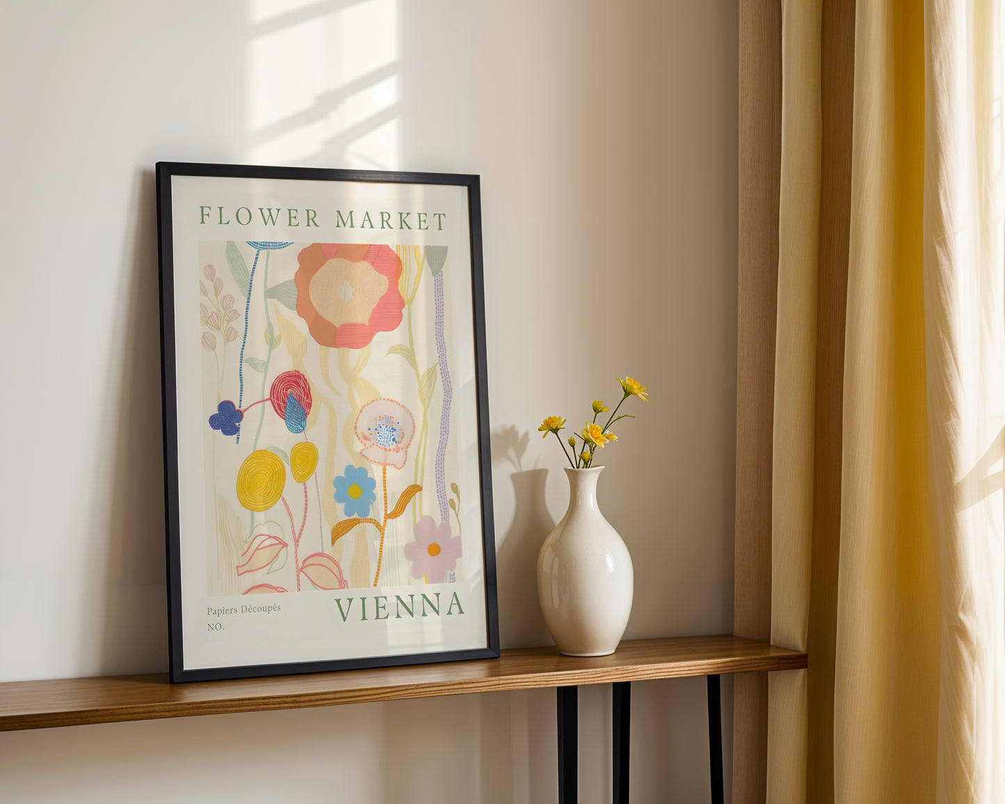 Vienna Flower Market Abstract Art Framed Poster – Framed Wall Art Poster - Image 3