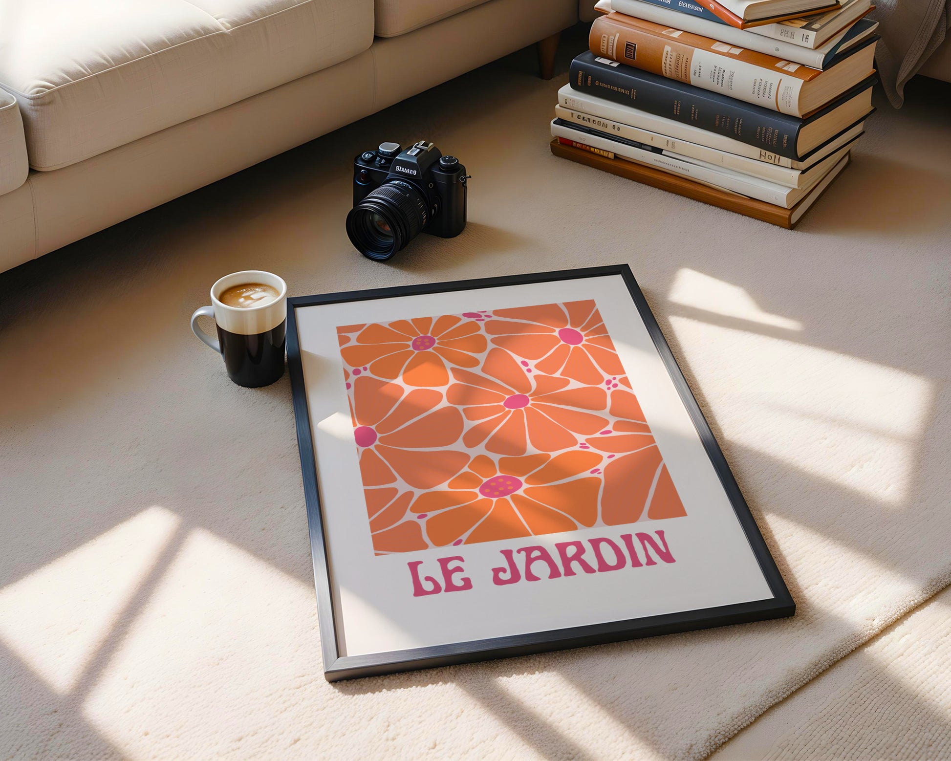 Le Jardin Retro Floral Framed Poster – Framed Wall Art Poster - Image 4