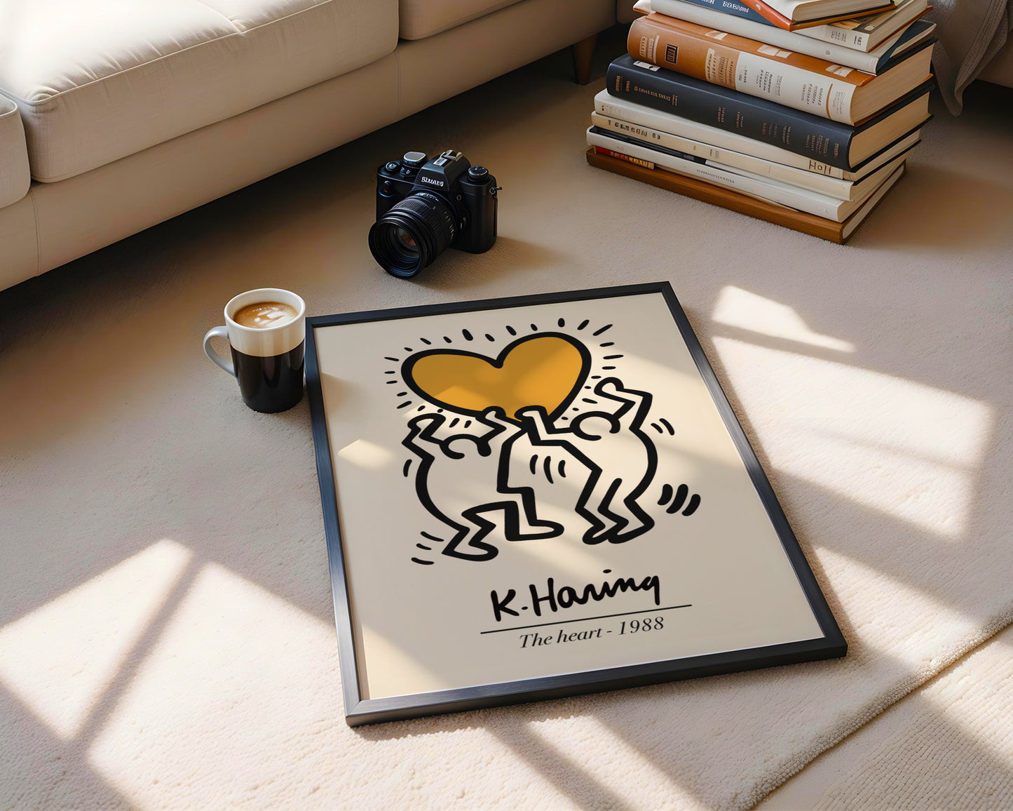 Keith Haring 'The Heart' Pop Art Framed Poster - View 2