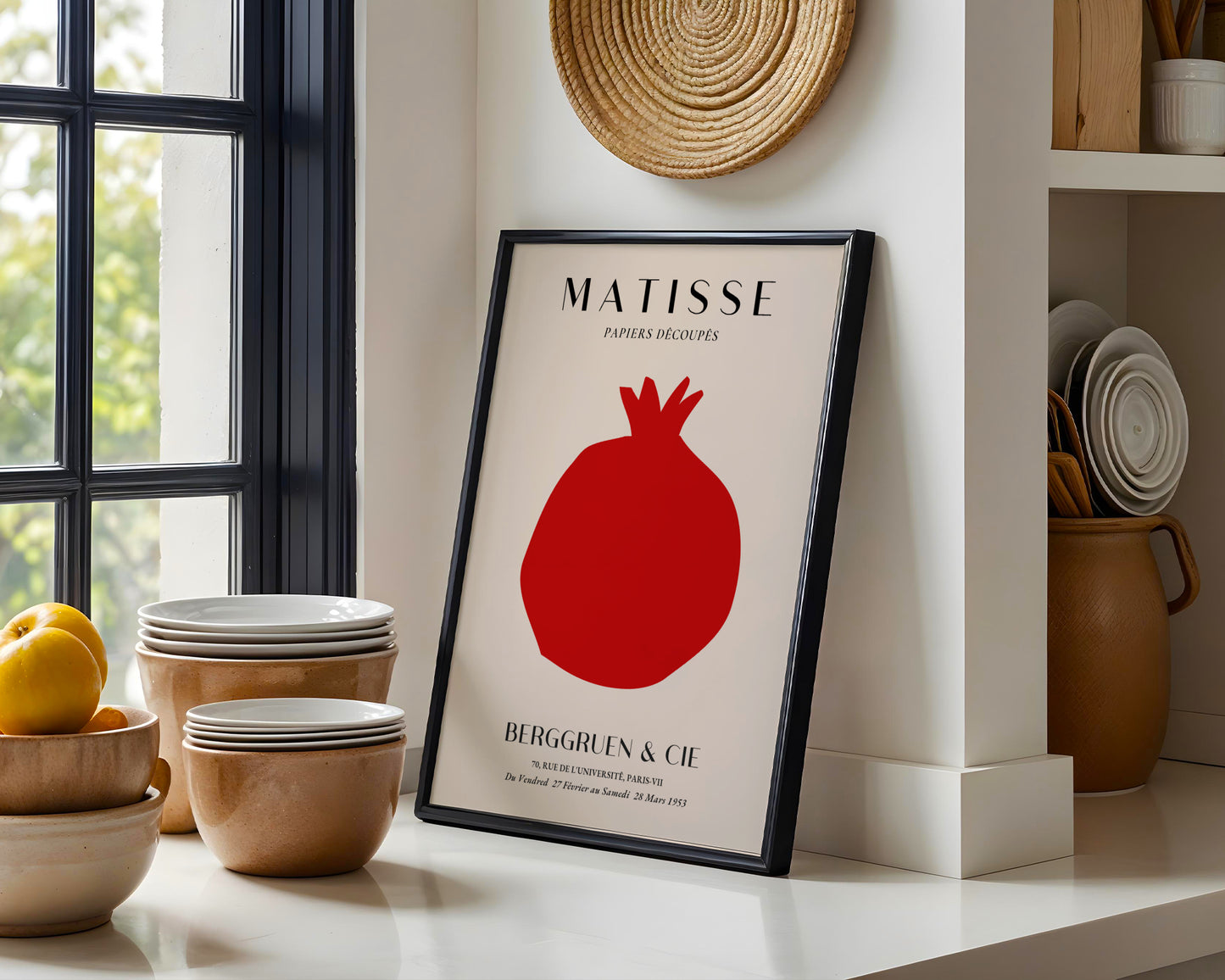 Matisse Pomegranate Abstract Cut-Out Framed Poster - View 2