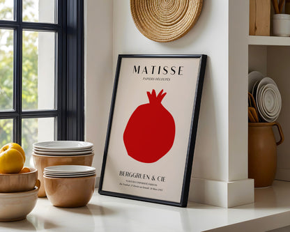 Matisse Pomegranate Abstract Cut-Out Framed Poster - View 2