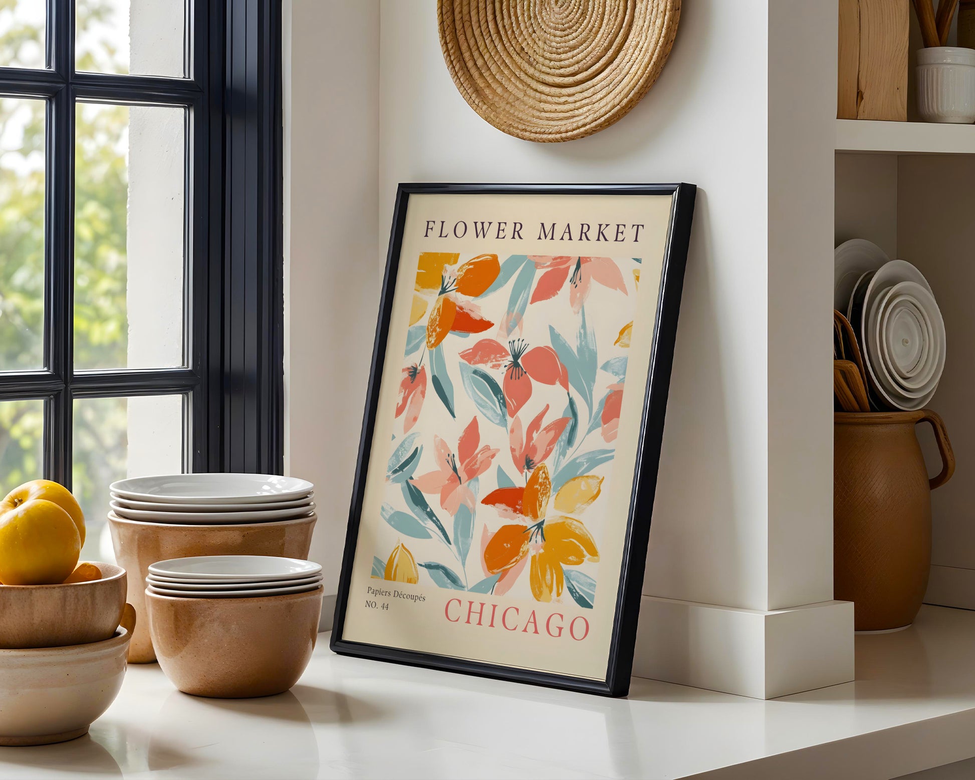 Chicago Flower Market Abstract Framed Poster – Framed Wall Art Poster - Image 1