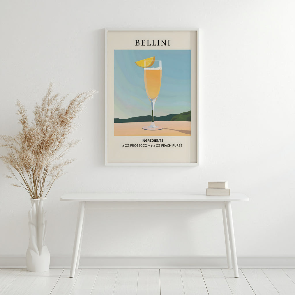 Bellini Cocktail Recipe Framed Poster – Framed Wall Art Poster - Image 3