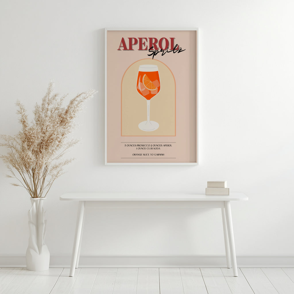 Aperol Spritz Cocktail Recipe - Style #2 Framed Poster – Framed Wall Art Poster - Image 4
