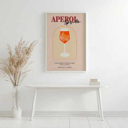 Aperol Spritz Cocktail Recipe - Style #2 Framed Poster – Framed Wall Art Poster - Image 4