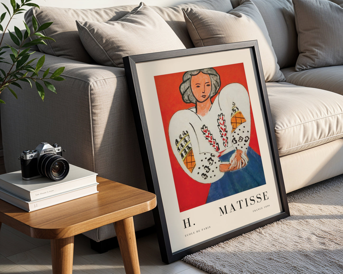 Matisse Style Woman Portrait Framed Wall Art - View 3