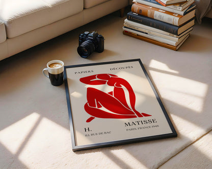 Matisse Red Nude Cut-Out Abstract Figure Framed Poster - View 3