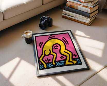 Keith Haring Pop Art Crawling Figure Framed Poster - View 3