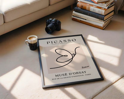 Picasso Butterfly Minimalist Line Art Framed Poster - View 1