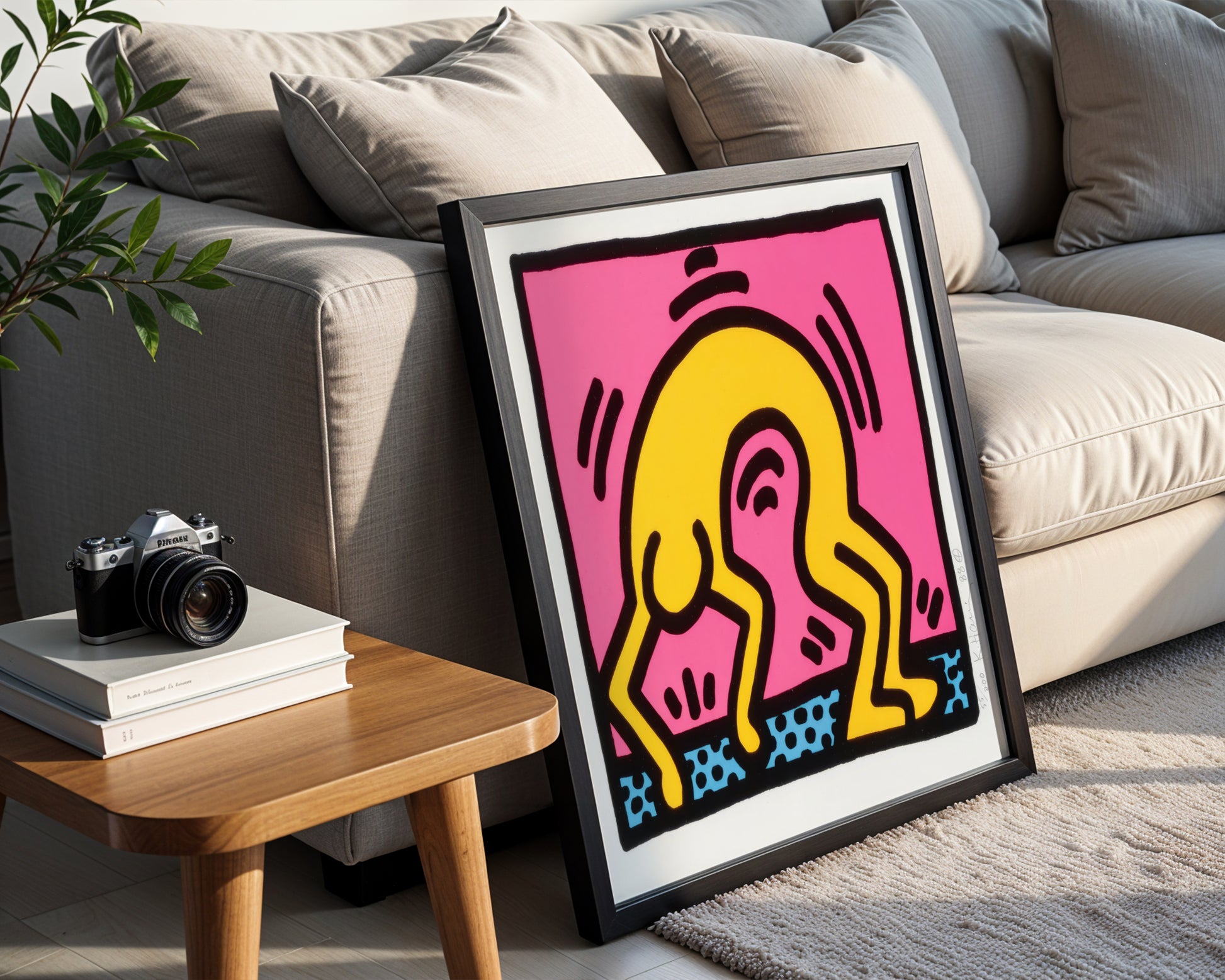 Keith Haring Pop Art Crawling Figure Framed Poster - View 1