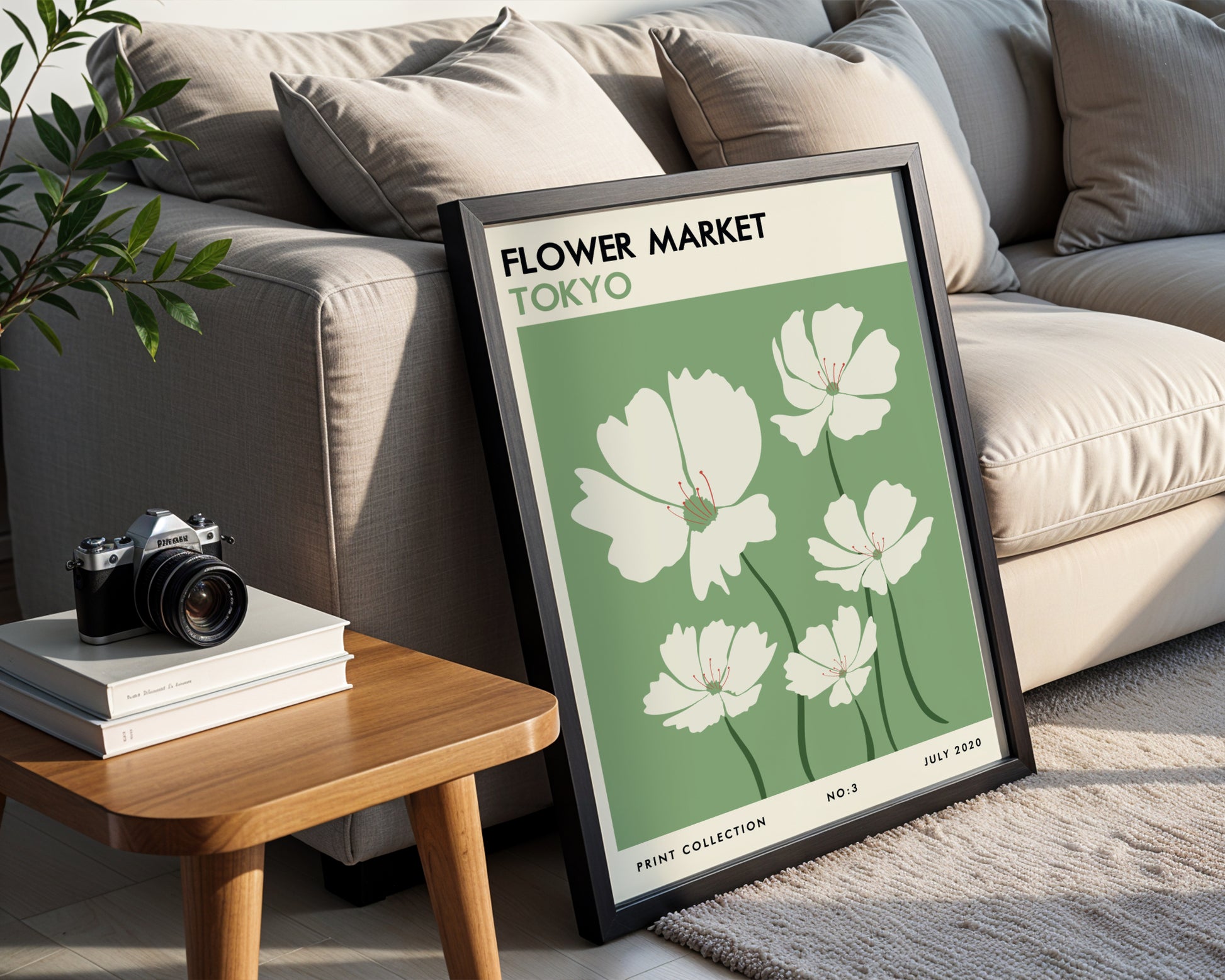 Tokyo Flower Market White Flowers Framed Poster – Framed Wall Art Poster - Image 2