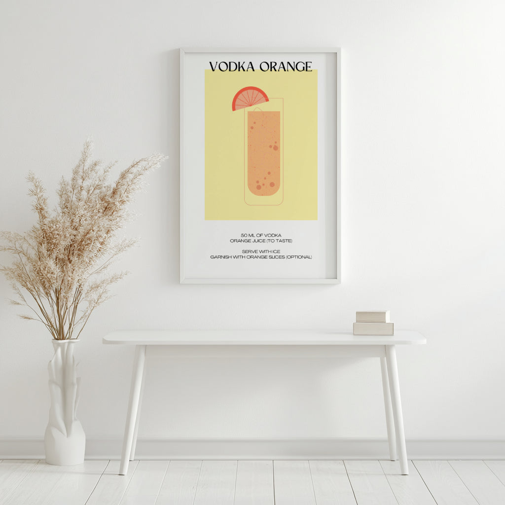 Vodka Orange Cocktail Recipe Bar Wall Art – Framed Wall Art Poster - Image 2