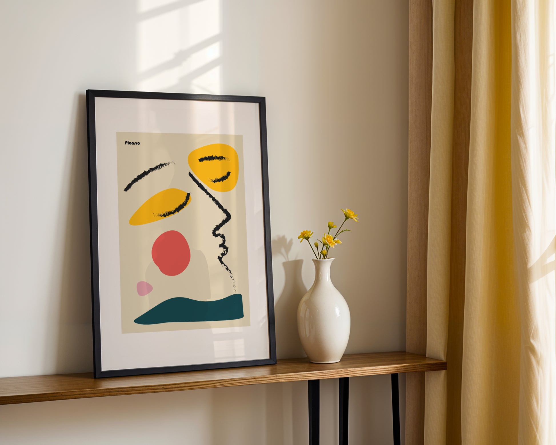 Picasso Inspired Abstract Face Framed Poster - View 4
