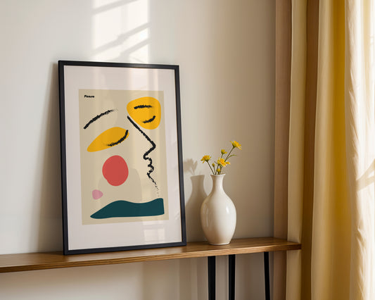 Picasso Inspired Abstract Face Framed Poster - View 4
