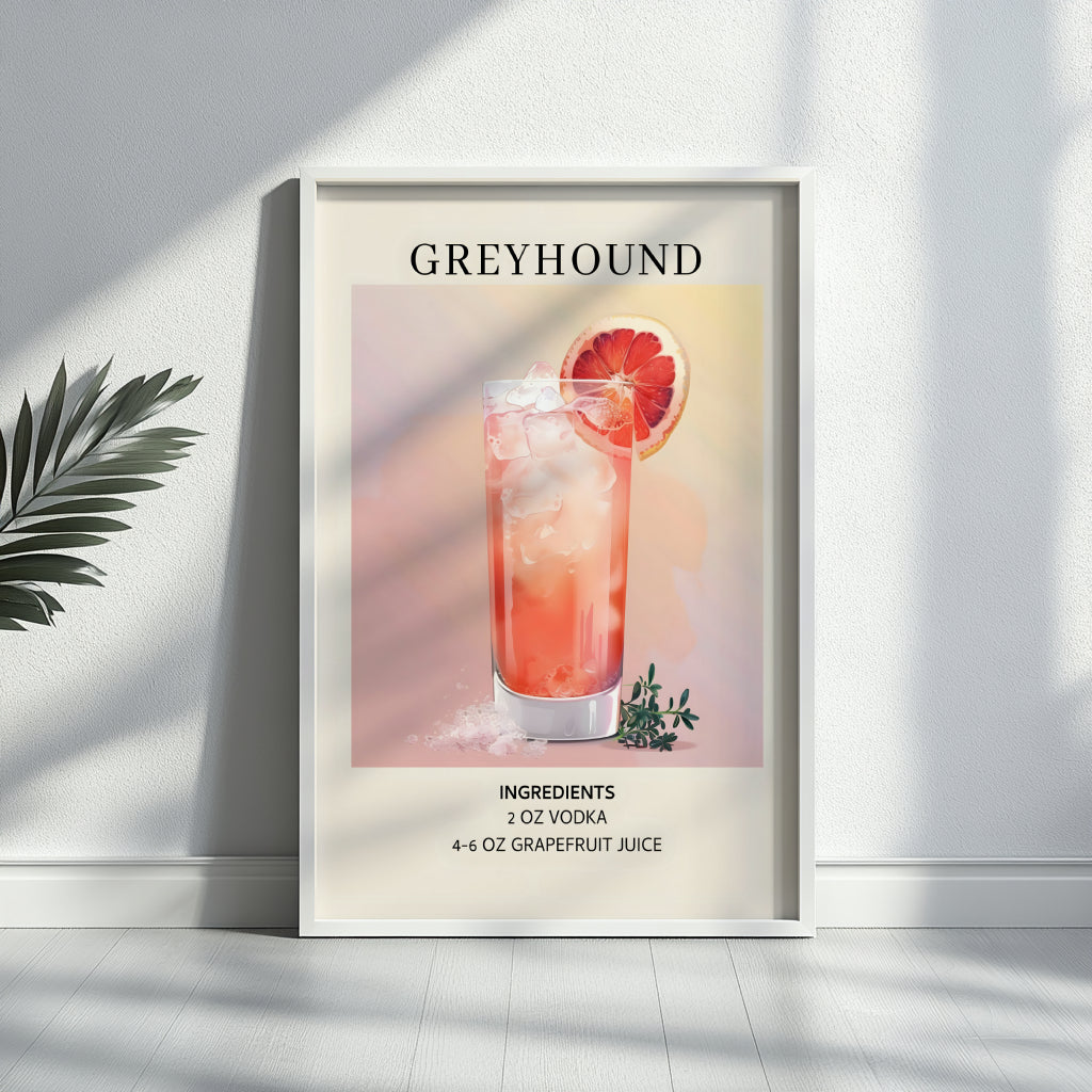 Greyhound Cocktail Recipe Framed Poster – Framed Wall Art Poster - Image 4