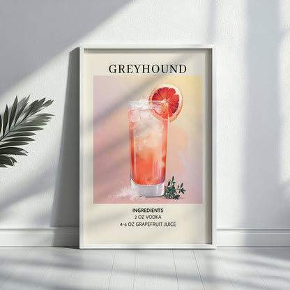 Greyhound Cocktail Recipe Framed Poster – Framed Wall Art Poster - Image 4