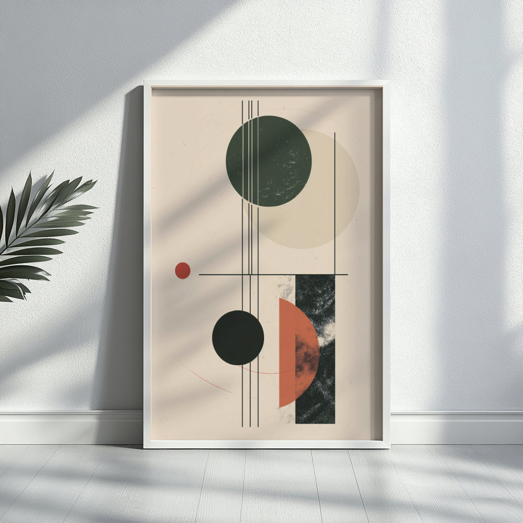 Modern Bauhaus Abstract Geometric Framed Poster – Framed Wall Art Poster - Image 2