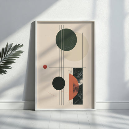 Modern Bauhaus Abstract Geometric Framed Poster – Framed Wall Art Poster - Image 2
