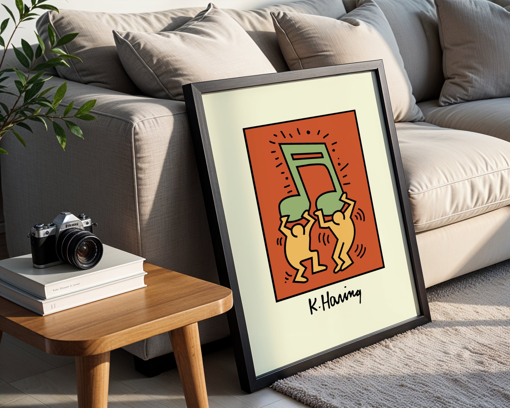Keith Haring Music Note Dancers Framed Poster - View 1