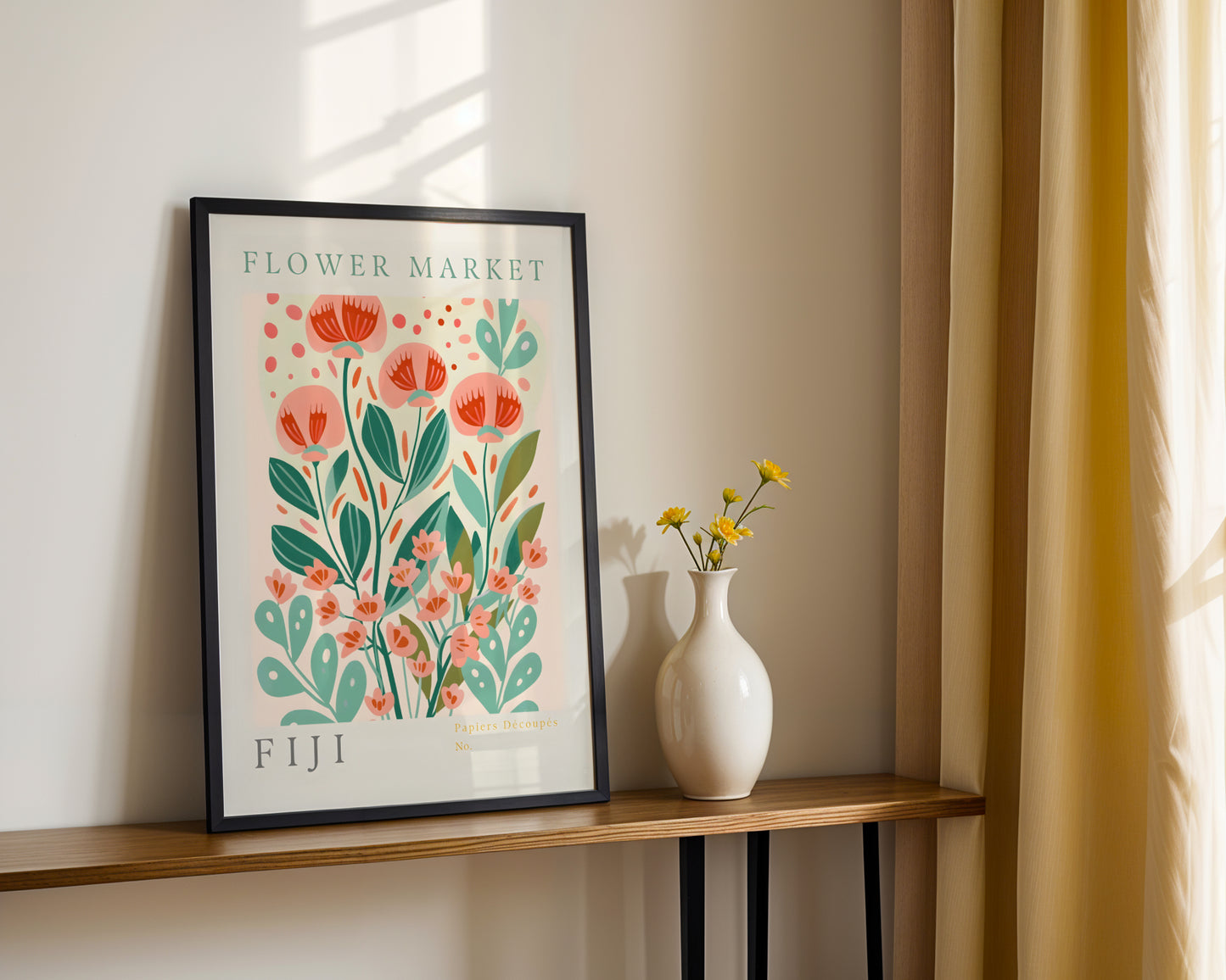 Fiji Flower Market Abstract Floral Framed Poster – Framed Wall Art Poster - Image 3