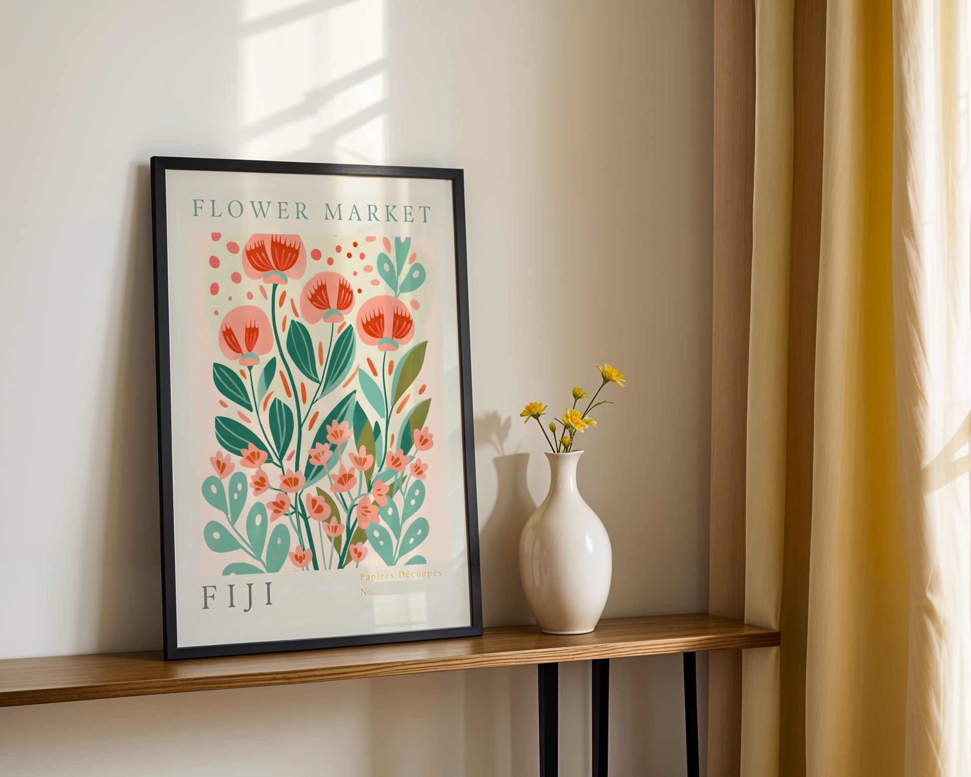 Fiji Flower Market Abstract Floral Framed Poster – Framed Wall Art Poster - Image 3