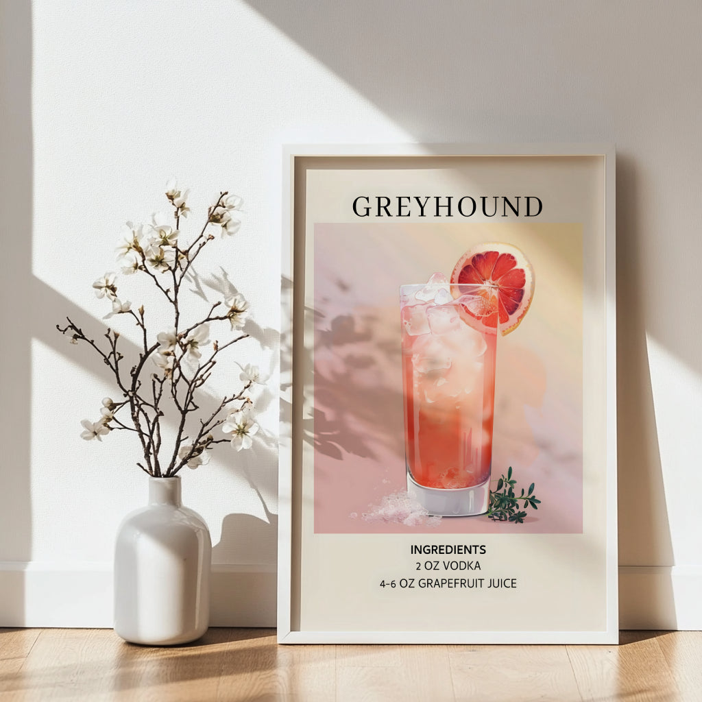 Greyhound Cocktail Recipe Framed Poster – Framed Wall Art Poster - Image 3