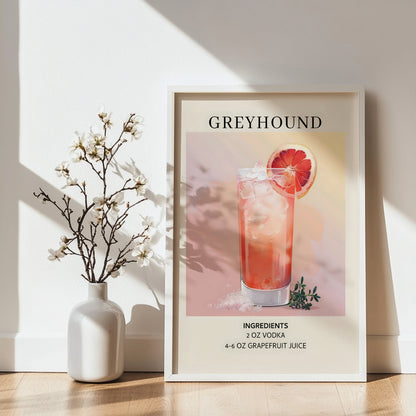 Greyhound Cocktail Recipe Framed Poster – Framed Wall Art Poster - Image 3
