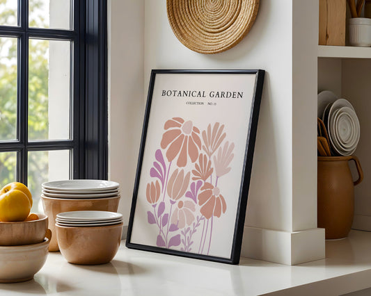 Botanical Garden Abstract Flower Framed Poster – Framed Wall Art Poster - Image 1