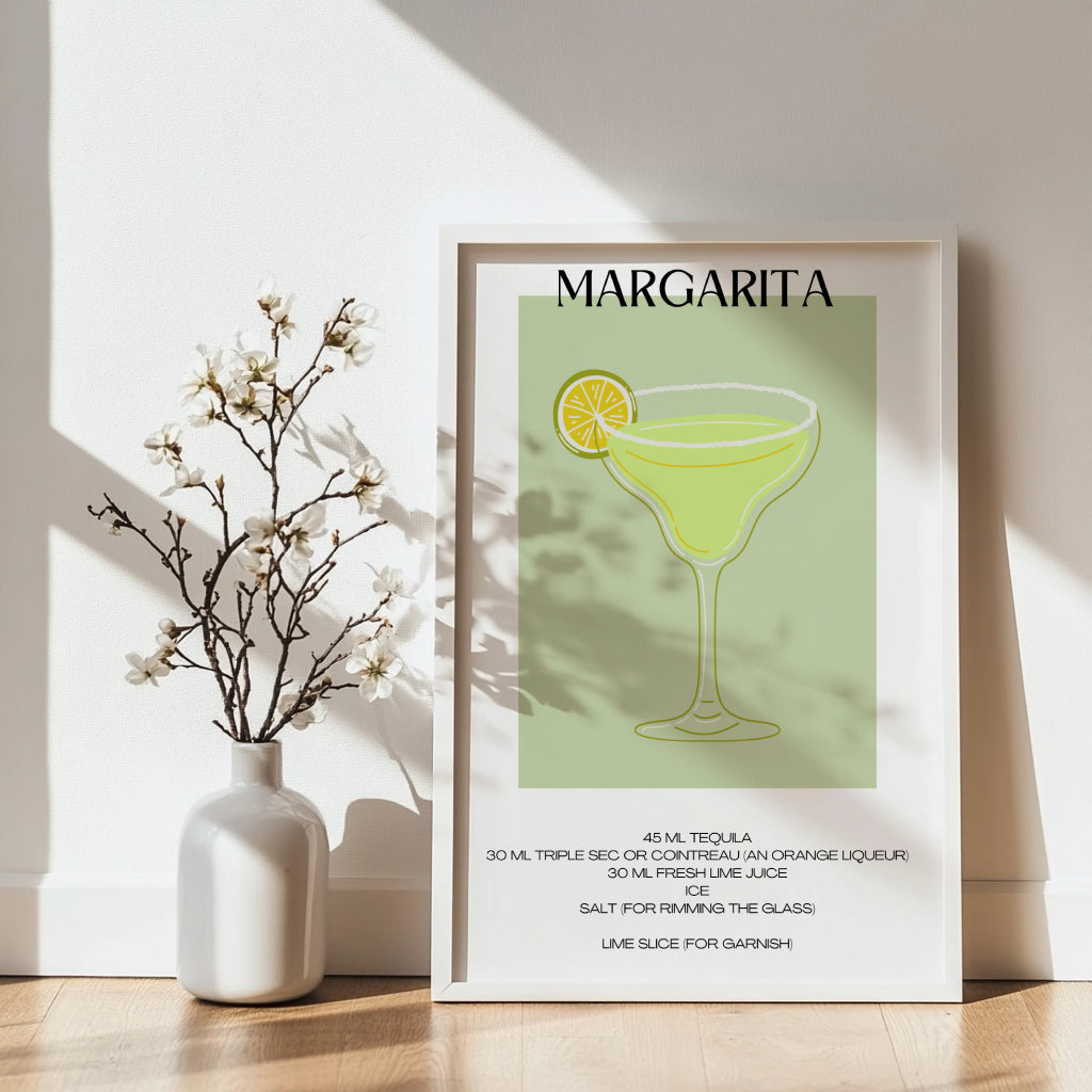 Margarita Cocktail Recipe Minimalist Framed Wall Art – Framed Wall Art Poster - Image 4