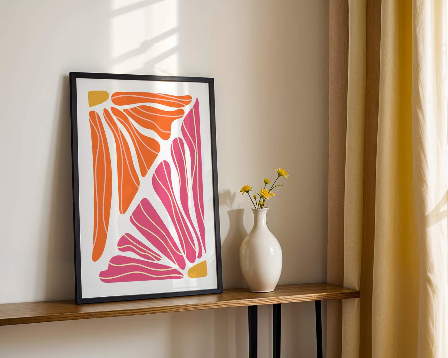 Modern Abstract Floral Petals Colorful Framed Poster – Framed Wall Art Poster - Image 1
